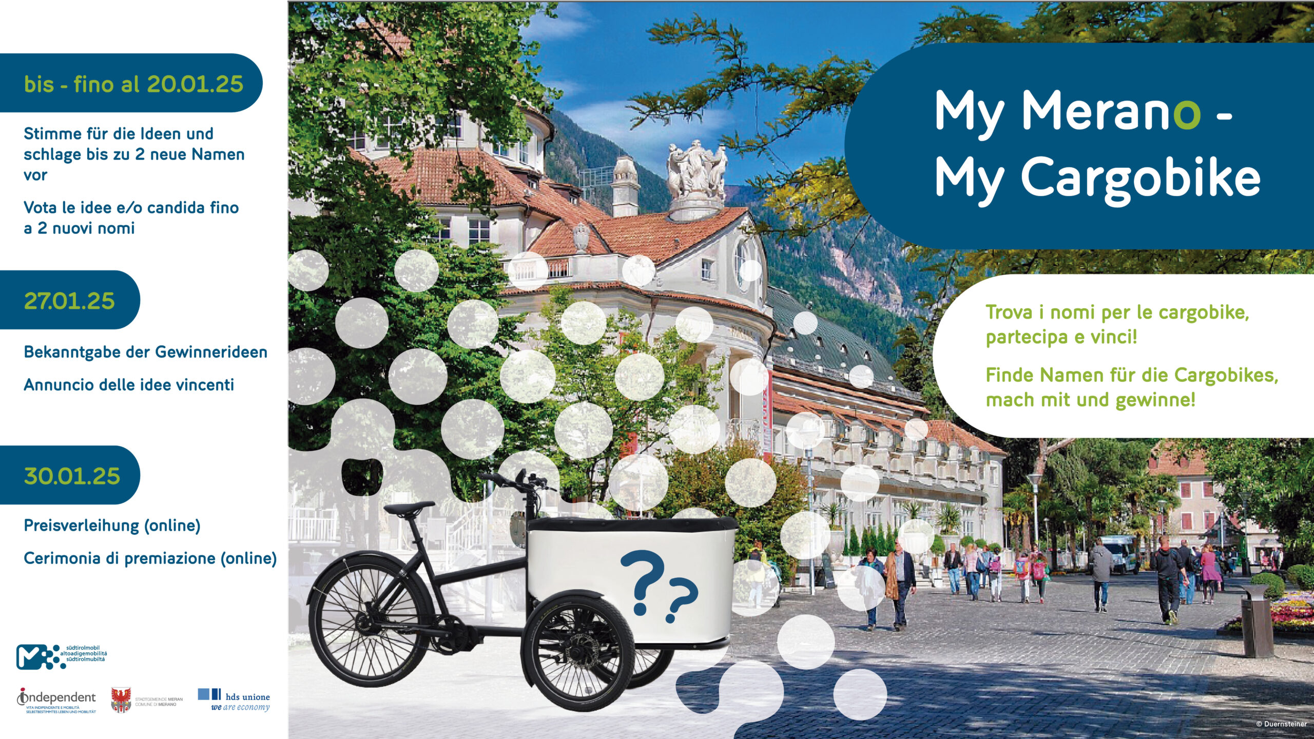 My Meran My Cargobike, Finde Namen für die Cargobikes, mach mit und gewinne!